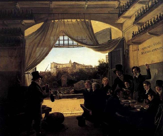 Franz Ludwig Catel Crown Prince Ludwig in the Spanish Wine Tavern in Rome Germany oil painting art